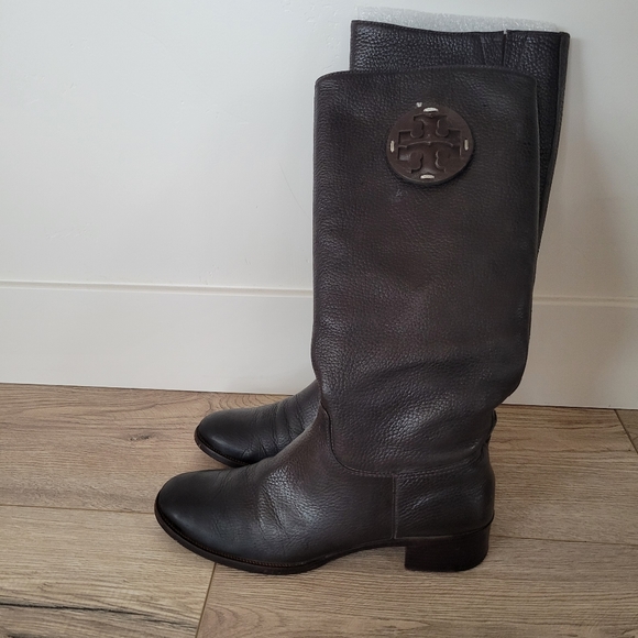 Tory Burch Keaton Riding Boot Chocolte Brw Size 9.5 - Picture 2 of 10